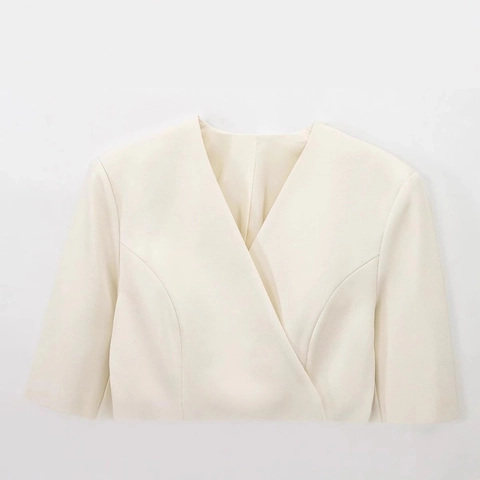Giacca Blazer a Portafoglio Elegante Donna Tinta Unita Con Cintura Manica Lunga Scollo a V Abito Professionale da Ufficio