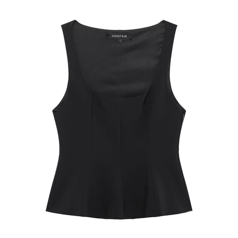 Dames Slanke Pasvorm Mouwloos Peplum Top Corset Stijl Vierkante Hals Zijrits Vest Effen Kleur Streetwear Zomer Casual Tanktop