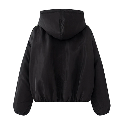 Veste à Capuche Décontractée pour Femmes Manches à Rayures Blanches Manches Longues Zip Up Coupe-vent Vêtements de Dessus Automne Hiver Manteau