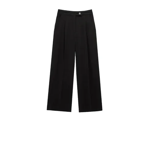 Women High Waist Wide Leg Pants Loose Straight Casual Trousers Solid Black Office Lady Streetwear Summer Fashion