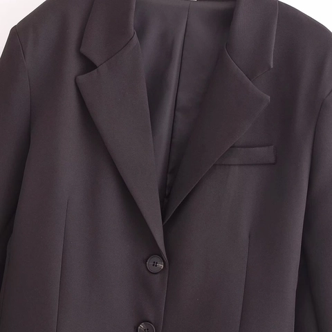 Dames Elegante Slim Fit Blazer Reverskraag Single Breasted Twee Knoppen Polyester Pak Jas Voor Kantoorwerk Straatstijl
