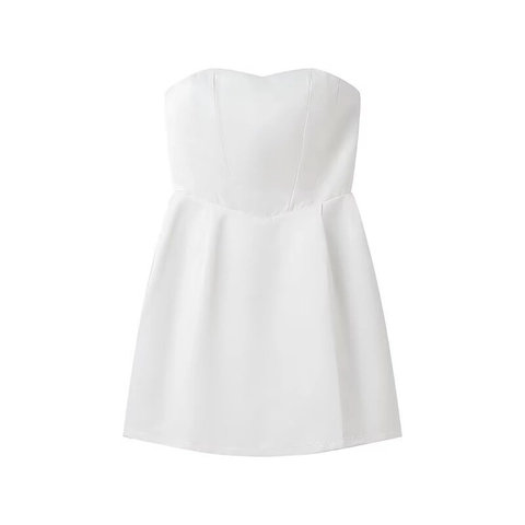 Vestido de Fiesta Strapless Tipo A para Mujer Elegante Sexy Color Sólido Midi Satén Vestido de Gala para Banquetes