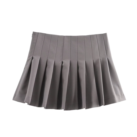 Damen Kapuzenjacke Und Plissee Skort Top And Bottom Polyester Einfarbig Casual Streetwear Co-ords Für Damen