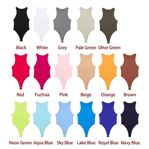 Women Halter Neck Sleeveless Bodysuit Basic Solid Color Slim Fit Stretchy One Piece Summer Top Jumpsuit For Clubwear Party