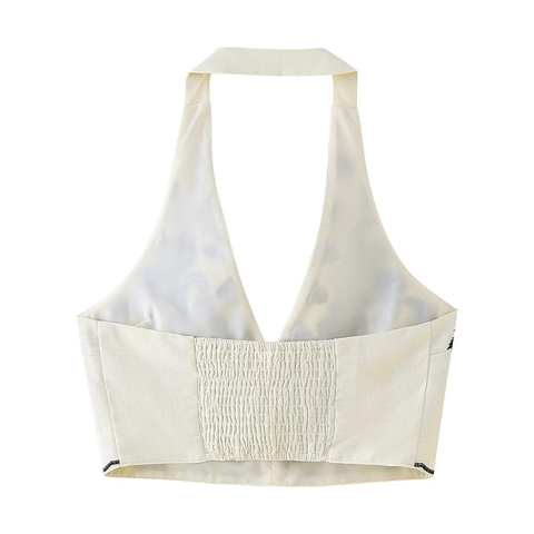 Top Ricamato con Scollo all'Americana e Minigonna da Donna Motivo Floreale Poliestere Abbigliamento Estivo per Vacanze