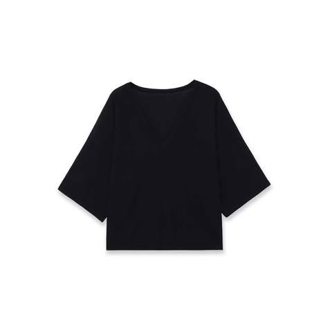 Women's V-Neck Knitted Top Minimalist Half Sleeve Loose Fit Casual Lightweight Polyester Sweater Daily Wear For Summer
