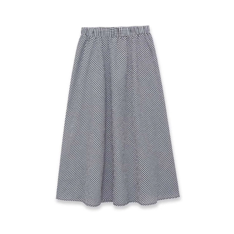 Damen Sommer Gingham Midi Rock Elastische Hohe Taille Kordelzug A-Linie Schwarz Weiß Karierter Rock Lässiger Eleganter Rock