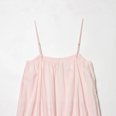Dames Elegant Roze Spaghetti-bandjes Top Bubble Zoom Babydoll Camisole Geweven Polyester Zomer Mouwloze Blouse