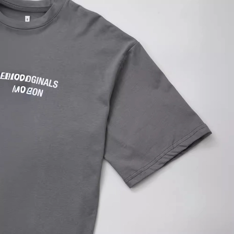 Camiseta de Manga Corta con Cuello Redondo Casual para Mujer Con Estampado Gráfico de Smiley Estilo Callejero Gris