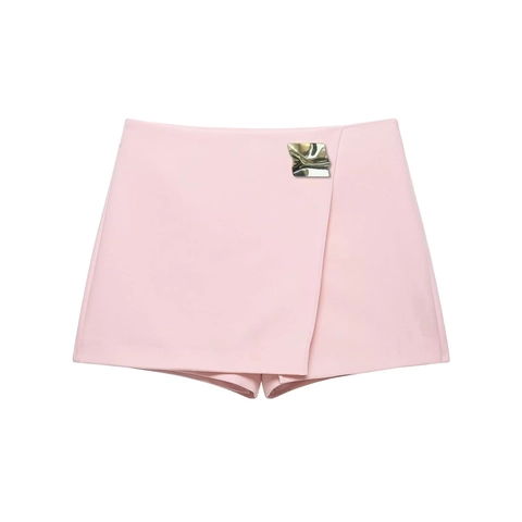 Gonna-Pantalone da Donna a Vita Alta Asimmetrica Con Fibbia in Metallo a Linea A Gonna-Pantalone Casual Tinta Unita Estate