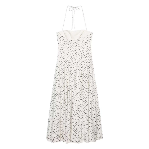 Women's French Vintage Polka Dot Halter Neck Midi Dress Summer Backless Pleated Sleeveless A-Line Elegant Vacation Sun Dress