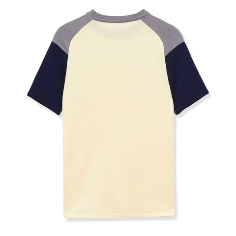 Maglietta a Maniche Corte in Maglia Casual da Donna con Blocchi di Colore Raglan Girocollo in Poliestere Patchwork