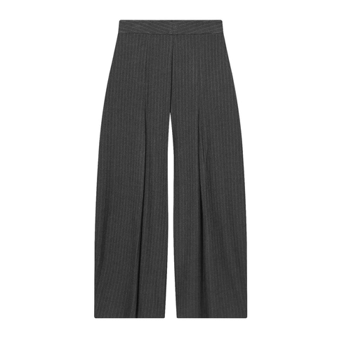 Pantaloni da Abito a Gamba Larga a Righe a Vita Alta da Donna Eleganti Pieghettati Ufficio Signora Pendolare Pantaloni Formali Larghi Business Casual