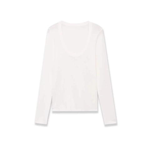 Women Casual Solid Color Slim Fit Knit Long Sleeve Top Deep U Neck Ribbed Breathable Pullover T-Shirt Thin Basic Sweater