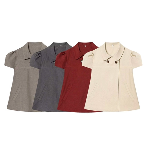 Camicetta a Quadri Donna Maniche Corte a Sbuffo Revers Abbottonata Top Casual Estivo Camicia a Quadri Poliestere