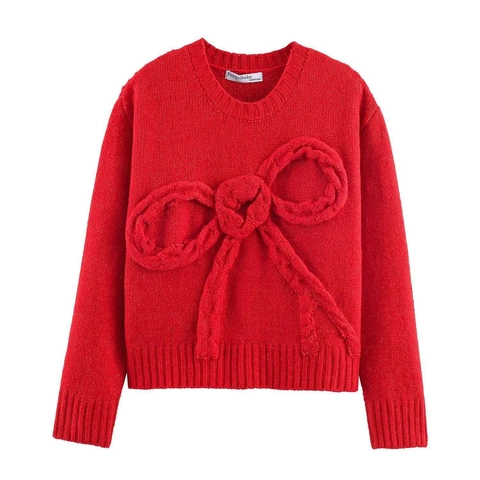 Dames Casual 3D Strik Gebreide Trui Ronde Hals Lange Mouw Pullover Zachte Stretch Warme Gebreide Jumper Effen Kleur Top