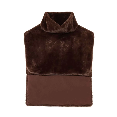 Damen Kunstpelz Einsatzkragen Hochkragen Braun Herbst Winter Warm Plüsch Halswärmer Abnehmbarer Falscher Kragen Bekleidungszubehör