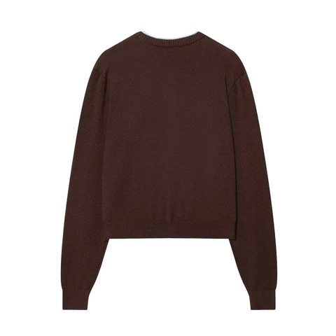 Damen Casual Strickjacke Rundhals Einreihiger Pullover Mit Kontrastbesatz Tasche Einfarbig Langarm Oberbekleidung