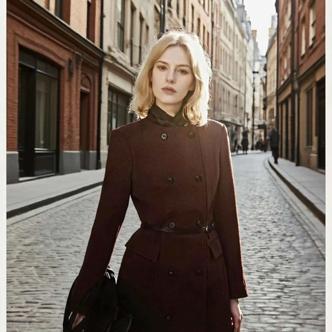 Dames Vintage Double Breasted Blazer Jurk Elegant Slim Lange Mouw Effen Kleur Midi Jurk Met Riem Voor Kantoor