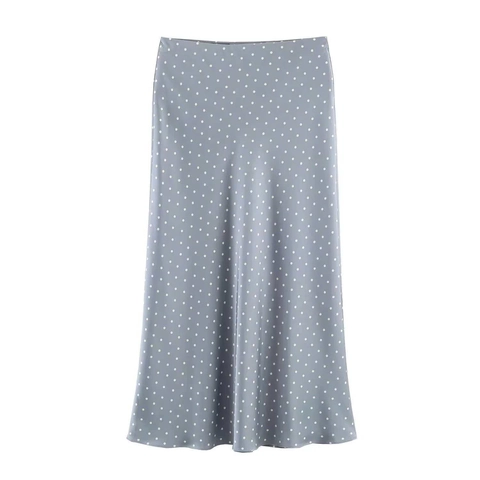 Gonna Midi in Raso Elegante da Donna a Vita Alta con Stampa Leopardata Zebra e Pois Gonna a Sottoveste a Linea A