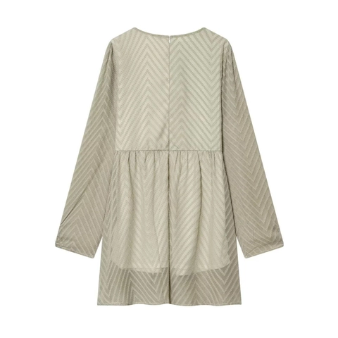 Women Sexy V-Neck Ruched Long Sleeve Mini Dress Elegant Textured Solid Color Bodycon Party Dress