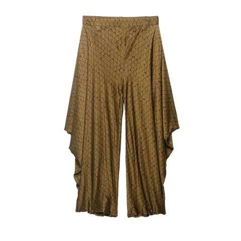 Damen Weites Bein Hose Mit Schlangenhaut Geometrischem Druck Hohe Taille Unregelmäßiger Saum Locker Casual Polyester Hosen