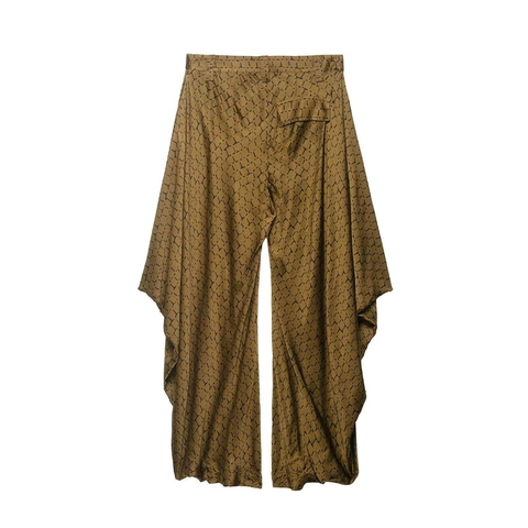 Damen Weites Bein Hose Mit Schlangenhaut Geometrischem Druck Hohe Taille Unregelmäßiger Saum Locker Casual Polyester Hosen
