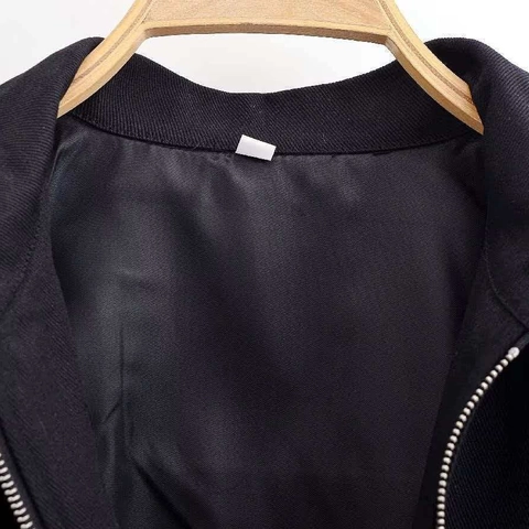 Dames Elegante Zwarte Pailletten Jas met Rits Lange Mouwen Losse Pasvorm Casual Feest Mode Polyester Bovenkleding Top