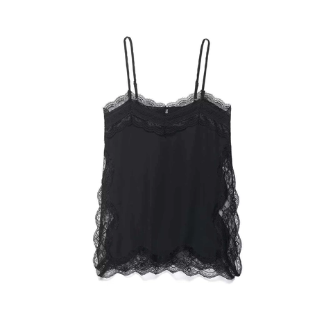 Sexy Satin Camisole Mit V-Ausschnitt Für Damen Verstellbare Spaghettiträger Und Wimpernspitze Elegantes Ärmelloses Sommertop