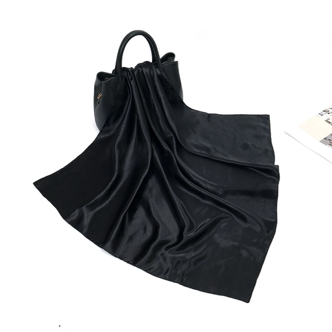 Large Square Scarf Satin Satin Like Solid Color Smooth Hijab Shawl For Women Elegant Versatile Accessory