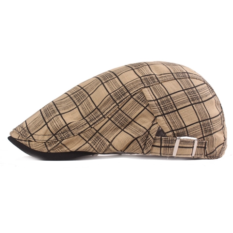 Boina De Cuadros Retro Para Hombre Mujer Algodón Transpirable Gorra Plana Estilo Británico Gorra Newsboy Ajustable Protección Solar