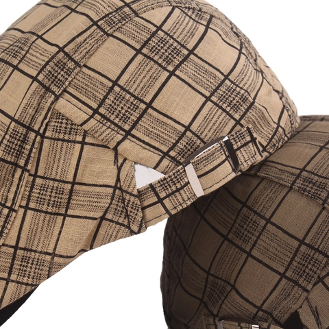 Gorra Plana Vintage a Cuadros para Hombre Mujer Estilo Británico Ajustable Sombrero Newsboy Retro Algodón Ivy Cap Gorra Transpirable