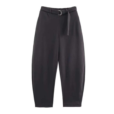 Pantaloni Casual da Donna a Vita Alta Tapered Con Cintura Tinta Unita Poliestere Moda Pendolarismo Lunghezza Caviglia