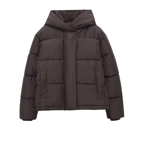 Chaqueta Acolchada Informal con Capucha para Mujer Invierno Ajuste Holgado Manga Larga Abrigo Cálido Cortavientos Parka