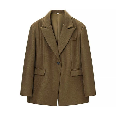 Conjunto de Traje de Dos Piezas para Mujer Otoño Color Sólido Blazer Pantalones de Pierna Ancha Solapa de Muesca Manga Larga Ropa de Oficina