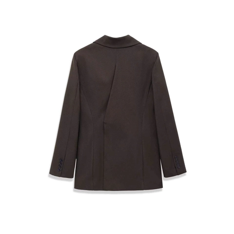 Damen Einreihige Reverskragen Blazer Jacke Pendeln Einfarbig Dunkles Oliv Langarm Büro Dame Anzug Mantel