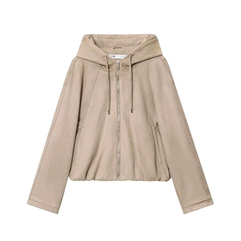 Damen Vintage Wildlederimitat Bomberjacke Mit Kapuze Locker Lässig Langarm Reißverschluss Jacke Warm Herbst Winter Oberbekleidung