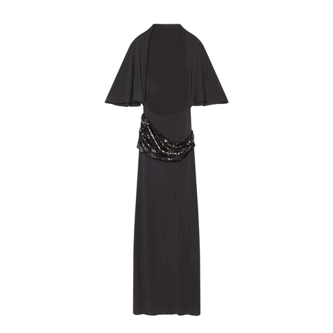Robe Maxi Femme Sexy Dos Nu Paillettes Élégante Halter Sans Manches Taille Haute Moulante Robe de Soirée Banquet