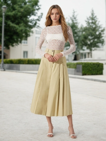 Pantaloni a Gamba Larga a Vita Alta da Donna Eleganti Gonna Pantalone in Rayon Cachi Pantaloni Alla Moda per Ufficio