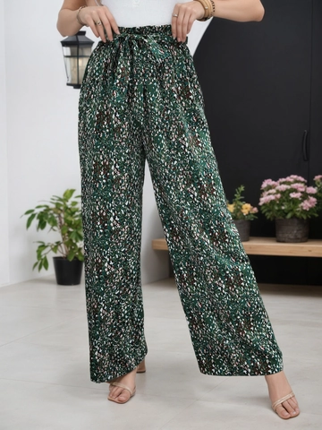 Γυναικεία Vintage Floral Ψηλόμεση Παντελόνα Καλοκαιρινή Casual Χαλαρή με Φιόγκο Μακρύ Παντελόνι Κομψό για Διακοπές
