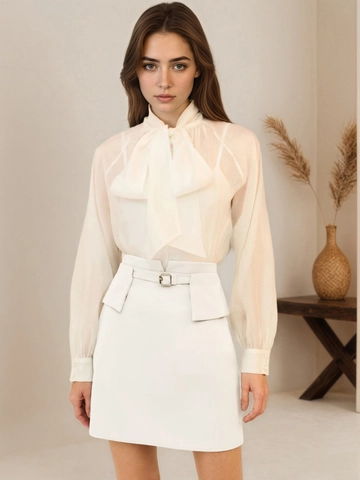 Women High Waist A-Line Mini Skirt With Metal Buckle Decorative Flap Pockets Elegant Office Lady Commuting Solid Short Skirt