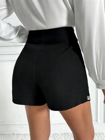 Damen High Waist Pailletten Hosenrock Elegant Schlitz Mini Culottes Viskose Mischung Slim Fit Shorts Für Bankett Party
