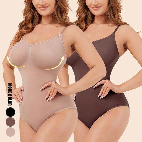 Damen Nahtloser Shapewear Body Bauchkontrolle Hüftstraffung Body Shaper Schlankheitsunterwäsche Mit Verstellbaren Trägern