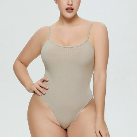 Body Donna a Costine con Scollo a V Spalline Sottili Slim Fit Senza Maniche Sexy Aderente Top Monopezzo per Abbigliamento Quotidiano