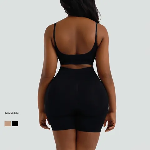 Conjunto de Sujetador Deportivo Acanalado Sin Costuras Para Mujer Y Pantalones Cortos De Cintura Alta Con Control De Abdomen Top De Yoga Y Pantalones Moldeadores