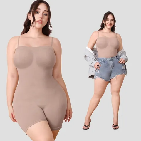 Damen Nahtlose Formwäsche Body Bauchkontrolle Po-Lifter Körperformender Einteiler Mitte Oberschenkel Schlankheits Unterwäsche Enges Top