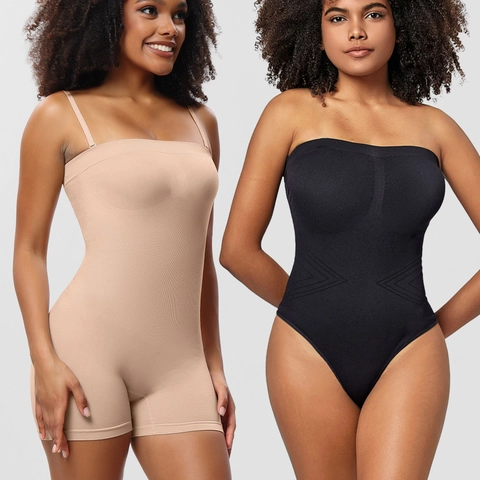 Body Modellante Senza Cuciture da Donna Controllo Pancia Push-up Glutei Senza Spalline Halter Neck Sexy Fajas Compressione Body Top