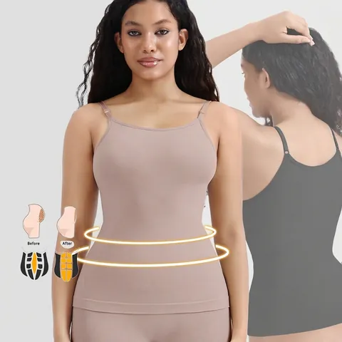 Women's Seamless Shapewear Cami Vest Tummy Control Body Shaper Adjustable Straps Slimming Undershirt Top