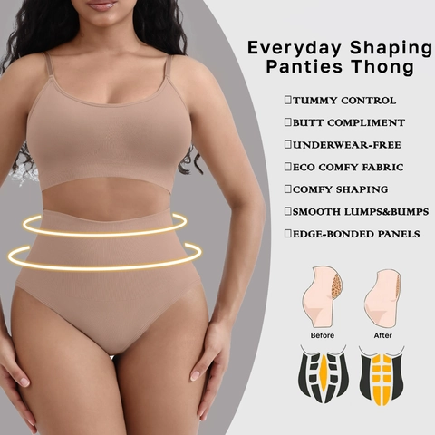 Faja Sin Costuras para Mujer Sujetador Cami Acanalado Y Bragas de Cintura Alta Control de Abdomen Ropa Interior Elástica Suave