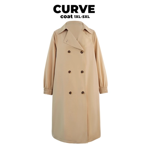 Women Plus Size Khaki Trench Coat Casual Double Breasted Long Jacket Loose Lapel Overcoat Solid Color Outerwear For Fall